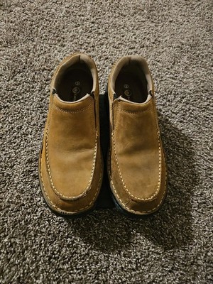 Men's Earth Shoe Moc Slip-on Comfort Dark Earth Brown Suede Sz 9 Mesa 6089665