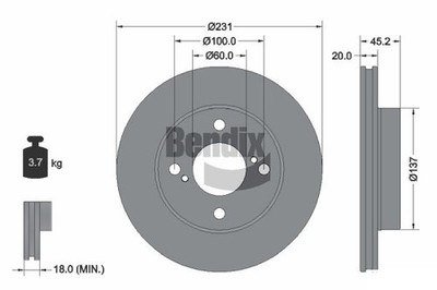 2 PCS BENDIX Braking BDS2119 Brake Disc