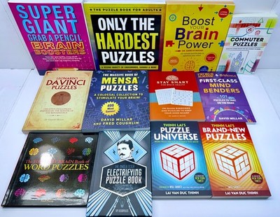 Mind Benders Puzzle Universe Book Lot Tesla Da Vinci Mensa Brain Boosters Hard