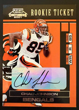 2001 Playoff Contenders CHAD JOHNSON Auto RC Rookie Ticket #113 {OCHOCINCO}