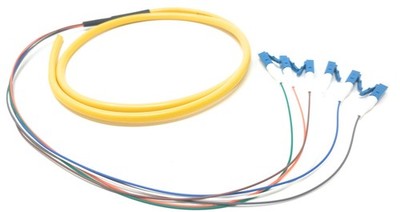 6 Strand Singlemode 9/125 LCUPC Fiber Optic Pigtail 1 Meter Splicing Cord