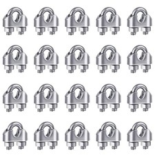 20PCS 3/16 Inch M5 Stainless Steel Wire Rope Cable Clip Clamp