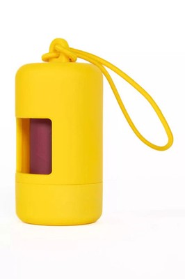 Aria the Fox Dog Waste Bag Dispenser   Sun Kissed Yellow Leash Attachment