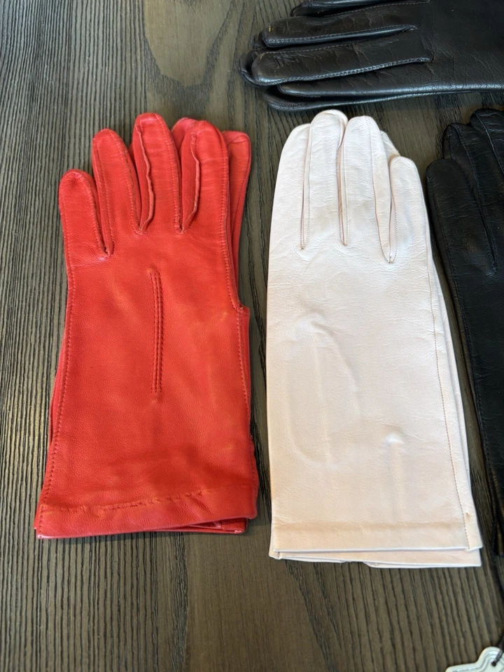 Lote De Colección De 7 Pares De Guantes De Conducción Para Mujer Cuero 6.5-7 Mayormente Nuevos Con Etiquetas Foto 2 de 4