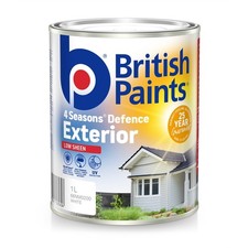 British Paints 4 Seasons Low Sheen White Exterior Paint - 1L