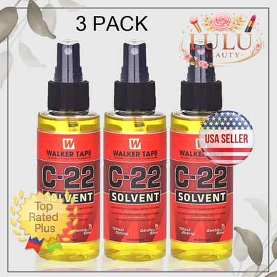 3 X Walker Tape C-22 Citrus Solvent, Glue Tape Remover Lace Wig Hair System 4oz