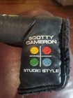 Scotty Cameron Studio Style Head Cover Black Leather Multicolor Golf — photo 2