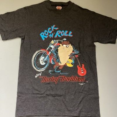 Vintage 1993 Harley Davidson Taz T shirt  Med Looney Tunes Rock n Roll