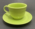Fiesta Fiestaware Homer Laughlin Cup & Saucer Chartreuse USA Lot Of 2 Retired