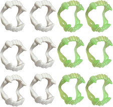 12 Pcs Vampire Fangs White and Glow in the Dark Vampire Teeth Halloween Costume