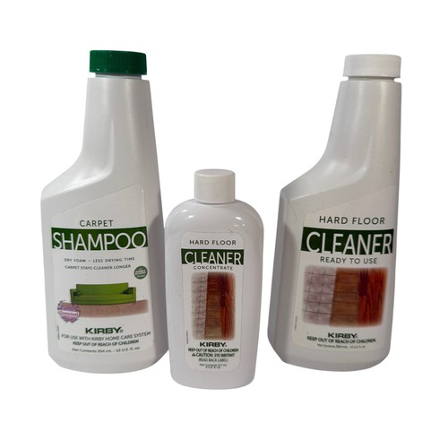 Kirby Carpet Shampoo 12oz + Hard Floor Cleaner 12oz + Concentrate 4oz Lot