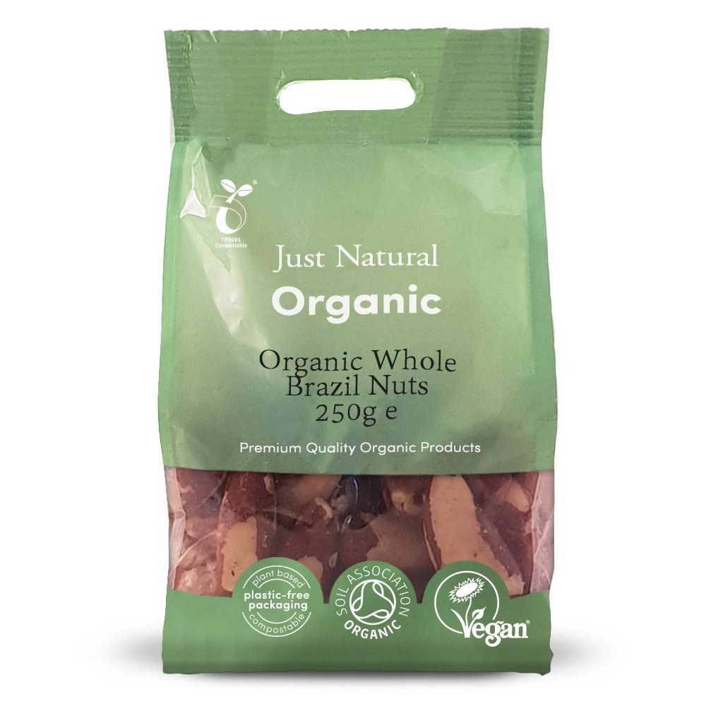 Just Natural Organic Organic Brazils Whole 250g - 4 Pack