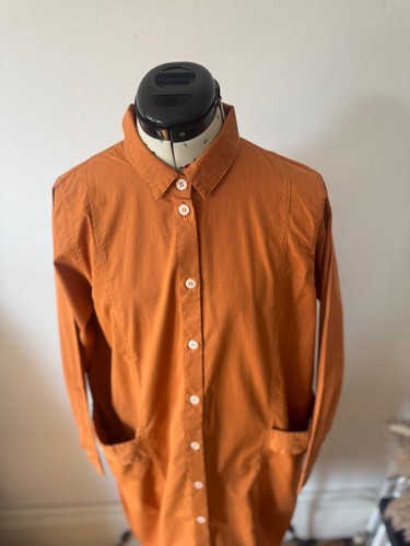 Yacco Maricard Terracotta Stripped Cotton Shirt Dress Sz 2 (M-L) BNWT £259 - Picture 7 of 11