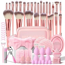 HGHDBT 70Pcs Pink Makeup Brushes Set Professional Makeup Kit Multi-functional Ma