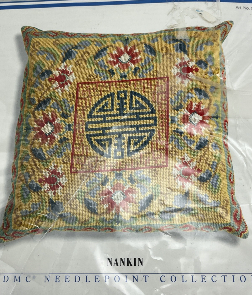 DMC Needlepoint Collection Nankin Tapestry Wool Pillow Kit 17 3/4