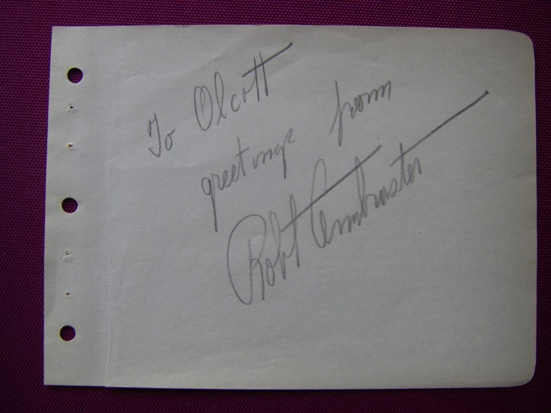 Robert Armbruster 20-60s composer,conductor,pianist,songwriter signed 4x6 BSNCOA
