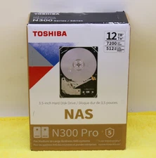TOSHIBA 12TB NAS N300 PRO 3.5" 7200RPM INTERNAL HARD DRIVE / NEW, FREE SHIPP.