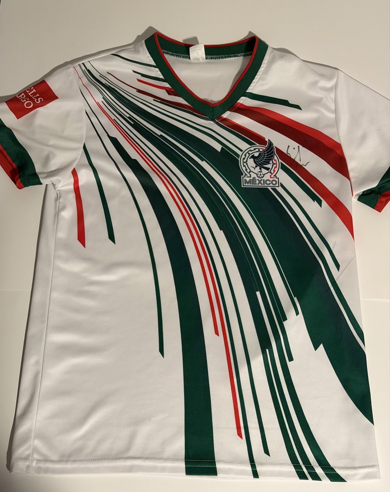 Mexico Soccer Jersey Wells Fargo Sponsor Mens Size Small Vamos Con Todo SIGNED