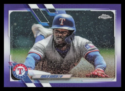 2021 Topps Chrome Update #USC64 Purple Refractor Adolis Garcia Texas Rangers