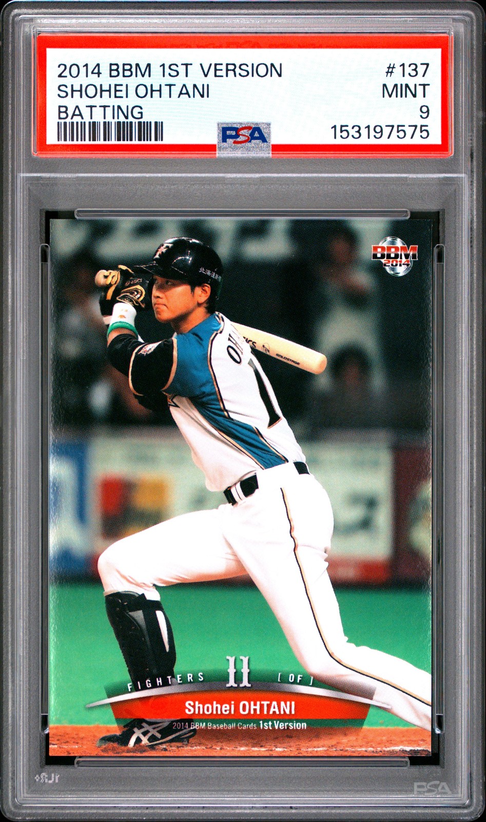 2014 BBM 1ST VERSION BATTING #137 SHOHEI OHTANI ROOKIE RC PSA 9