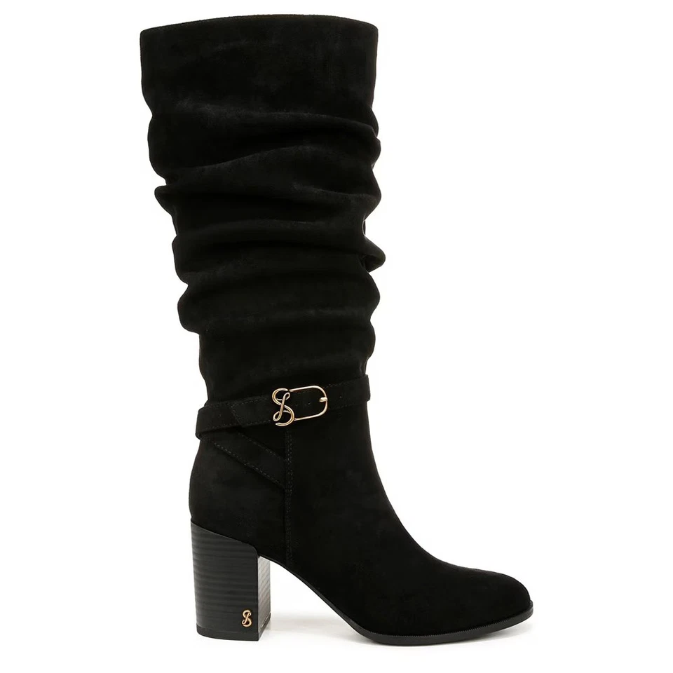 Botas hasta la rodilla Libby Edelman para mujer negras de gamuza junio nuevas/sin caja 8M Foto 2 de 4