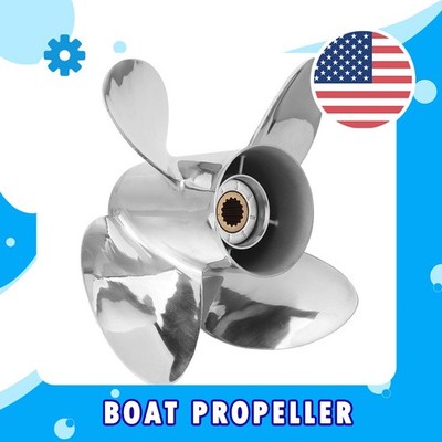 13 x 17 Stainless Boat Propeller Fit Yamaha Engine 60-115HP 15 spline 4Blades RH