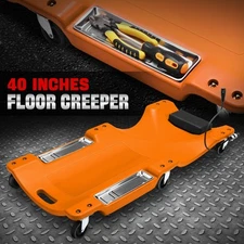 Low Profile 40" Rolling Mechanic Shop Repair Creeper w/ 6 Swivel Casters Orange