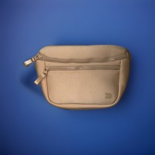 All In Motion Belt Bag Faux Neoprene Water Resistant Adjustable Beige Waist Pack