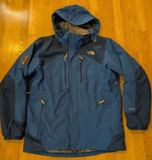 The North Face Hyvent Jacket RECCO Mens Large Blue Ski Winter Vented Summit Zip