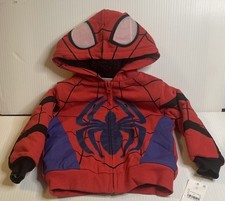 Marvel Infant  Toddler Boys Red Sherpa Spider-Man Hoodie Sweatshirt Jacket-18M
