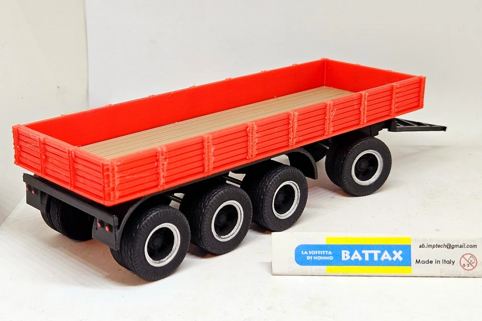 # 1/43 RIMORCHIO a 4 ASSI PESANTE (Calabrese 7 m) by BATTAX x IXO/deagostini # - Immagine 2 di 2