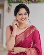 Magenta Lichi Silk Saree with Blouse Jacquard Border Indian Wedding Wear
