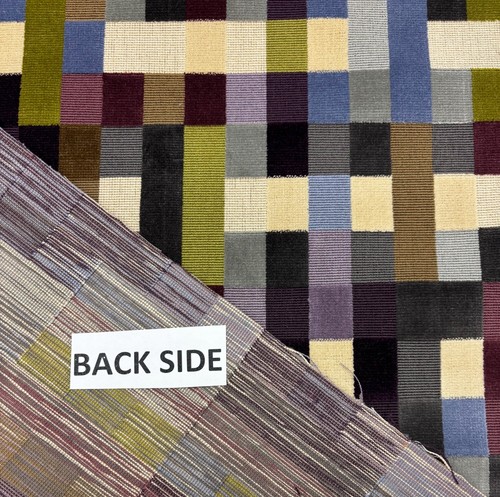 DESIGNER ABSTRACT MOMENT PURPLE GEOMETRIC VELVET EXCLUSIVE FABRIC 3 YARDS 25"W - Picture 5 of 5