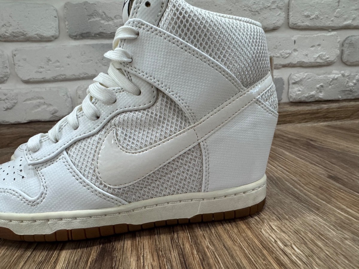 Nike Dunk Sky Hi Hidden Wedge Heel 579763-100 High Womens Size