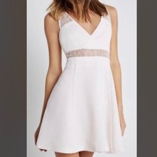 BCBGENERATION DRESS PINK LACE DETAIL OPEN BACK SIZE 12 SLEEVELESS MIDI DRESS