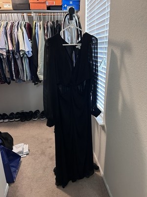 topshop black maxi dress Sheer Sleeve Knot V-Neck US 12 Zip Long Chiffon chiffon maxi dress prom a round neck Size:7 Skinny published_date:2023-12-12T02:11:28Z
