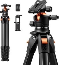 K F CONCEPT 63/73inch Travel Camera Phone Tripod with Arca-Type 360  Ball Head