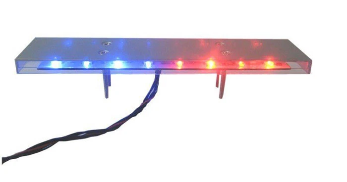 RC 1/10 Scale Police LED Light Bar Metal Red and Blue with Amber  - Image 3 of 3