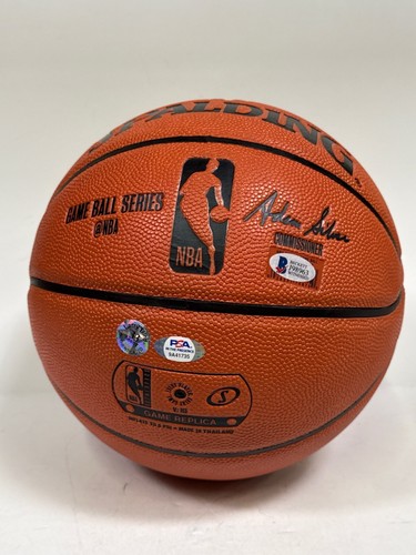 Magic Johnson & Larry Bird Signed Spalding Basketball NBA PSA BAS - Picture 3 of 3