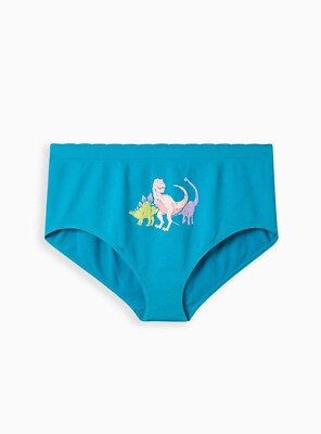 Torrid Seamless Smooth Mid-Rise Boyshort Panty Dino Blue 0 L 12 #H87285