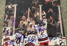 1980 USA OLYMPIC HOCKEY GOLD MEDAL 9 SIGNED 8X10 JIM CRAIG VERCHOTA ERUZIONE