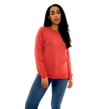 Womens Basic Plain Crew Neck Sweatshirt Pullover Sweater Long Sleeve Jumper Top