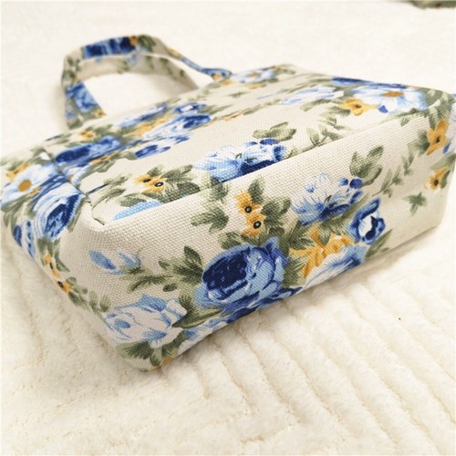 Portable Lunch Bag Fashion Flower Printed Shopping Tote Bag Mom's Bag Casual - Picture 4 of 15