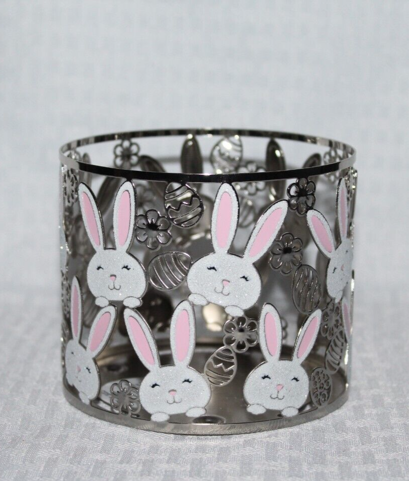 Bath & Body Works EASTER BUNNY GLITTER 3 WICK CANDLE HOLDER SLEEVE