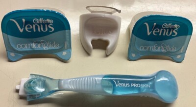 Gillette Venus ComfortGlide Razor Cartridges + Proskin Blue Crystal Handle