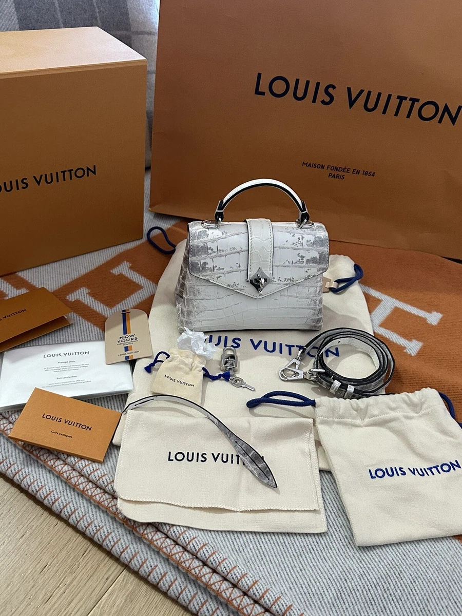 LOUIS VUITTON White Himalaya Matte Crocodile Leather Capucines MM