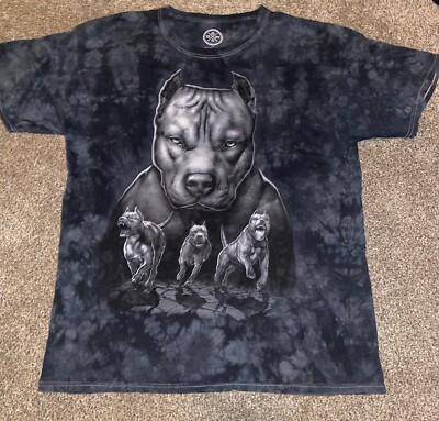 DOM Pitbull Mens Large Tshirt Black Tie Dye | eBay