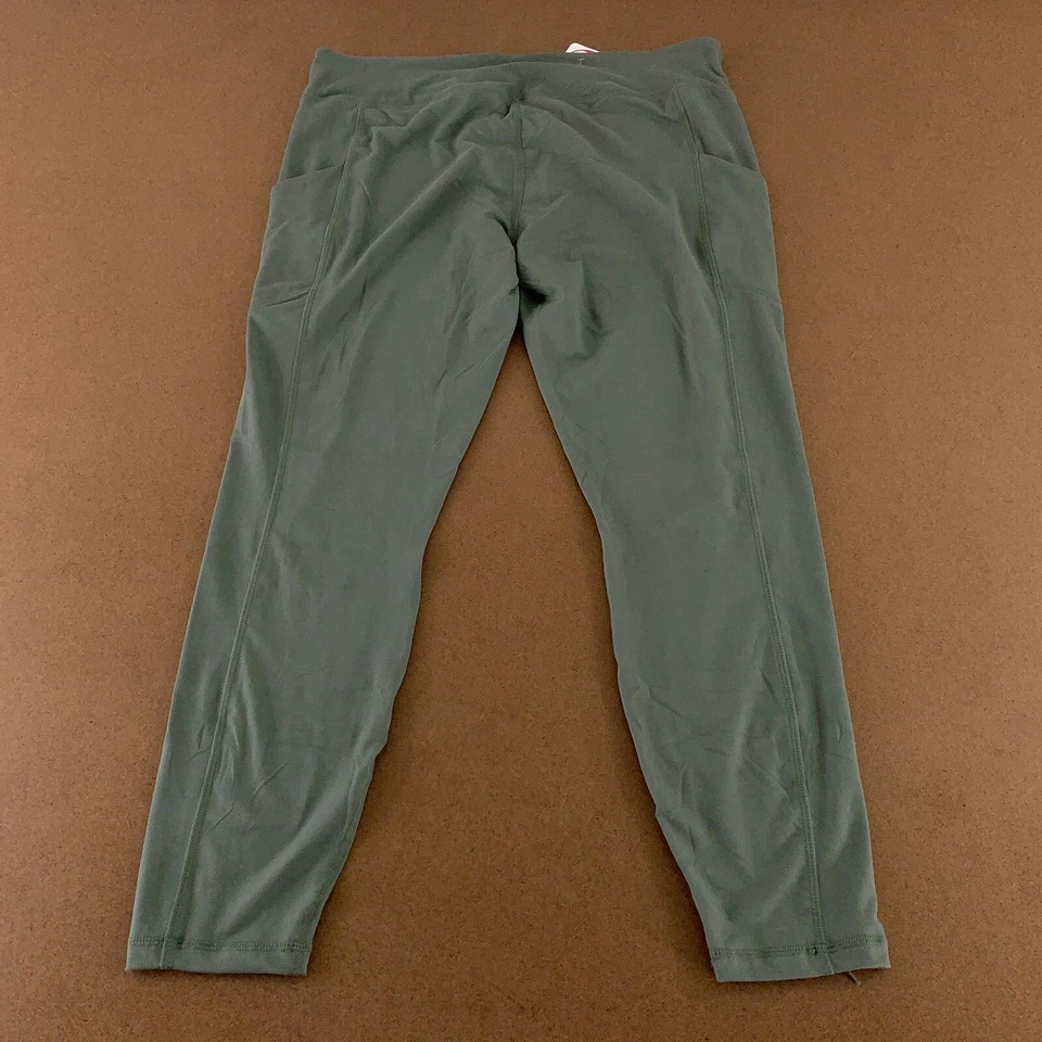Women's Size 3X Green Microfiber Mid Rise Pocketed Pull On Leggings NWT - Image 4 of 4