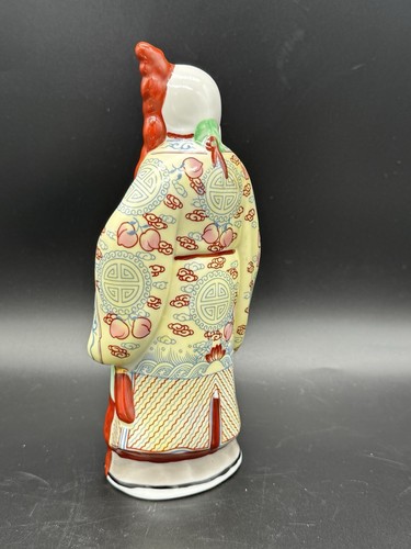 VTG Chinese Porcelain God of Longevity Figurine Shoulao Immortal Statue Shouting - Picture 5 of 13