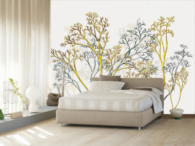 3D Yellow Branch ZHUA3423 Wallpaper Wall Murals Removable Self-adhesive Amy
